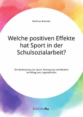 Welche positiven Effekte hat Sport in der Schulsozialarbeit? Die Bedeutung von Sport, Bewegung und Medien im Alltag von Jugendlichen