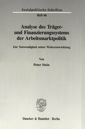 Analyse des Träger- und Finanzierungssystems der Arbeitsmarktpolitik.