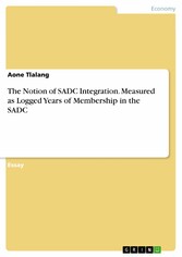 The Notion of SADC Integration. Measured as Logged Years of Membership in the SADC