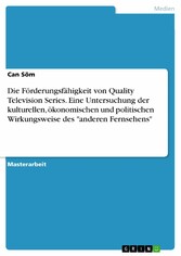 Die Förderungsfähigkeit von Quality Television Series. Eine Untersuchung der kulturellen, ökonomischen und politischen Wirkungsweise des 'anderen Fernsehens'