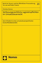 Verfassungsrechtliche Legislativpflichten im Umsatzsteuerrecht