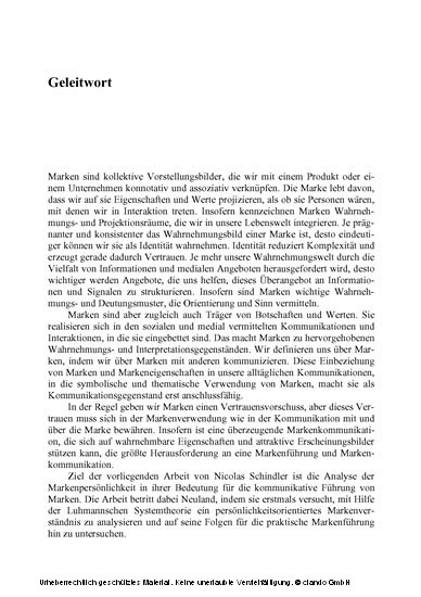 Die Rolle der Markenpersönlichkeit für die kommunikative Führung einer Marke