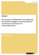 Erörterung von Maßnahmen zur Steigerung der Reaktionsfähigkeit innerhalb globaler Lieferketten am Beispiel der Automobilbranche