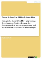 Strategische Geschäftsfelder - Abgrenzung des relevanten Marktes, Formen der (internationalen)  Marktsegmentierung und Kernelemente einer Geschäftsfeldstrategie