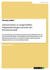 Anreizsysteme in ausgewählten Organisationstypen jenseits der Privatwirtschaft