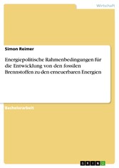 Energiepolitische Rahmenbedingungen für die Entwicklung von den fossilen Brennstoffen zu den erneuerbaren Energien