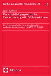 Das Asset-Stripping-Verbot im Zusammenhang mit LBO-Transaktionen