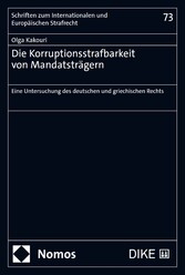 Die Korruptionsstrafbarkeit von Mandatsträgern