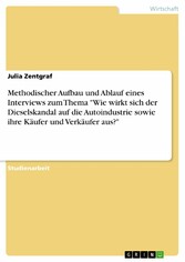 Methodischer Aufbau und Ablauf eines Interviews zum Thema 'Wie wirkt sich der Dieselskandal auf die Autoindustrie sowie ihre Käufer und Verkäufer aus?'