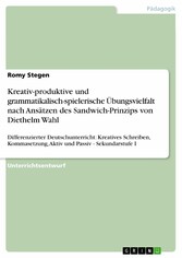 Kreativ-produktive und grammatikalisch-spielerische Übungsvielfalt nach Ansätzen des Sandwich-Prinzips von Diethelm Wahl