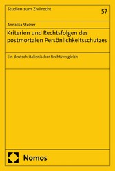 Kriterien und Rechtsfolgen des postmortalen Persönlichkeitsschutzes