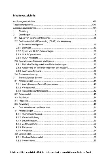 Betriebswirtschaftliche Analyse auf operationalen Daten