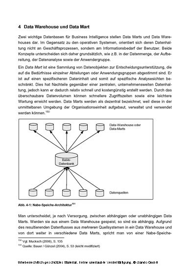 Betriebswirtschaftliche Analyse auf operationalen Daten