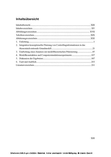 Konzeptionelle Nutzung von Controllinginformationen