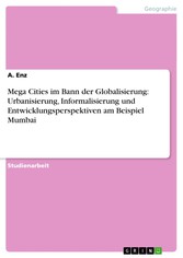 Mega Cities im Bann der Globalisierung: Urbanisierung, Informalisierung und Entwicklungsperspektiven am Beispiel Mumbai