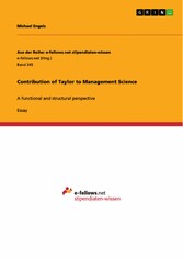 Contribution of Taylor to Management Science