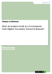 How do team(s) work in a Government Girls Higher Secondary School in Karachi?