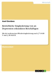 Betriebliche Eingliederung von an Depression erkrankten Beschäftigen