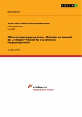 Effizienzsteigerungsprogramme -  Methoden zur Auswahl der 'richtigen' Projekte für ein optimales Programmportfolio