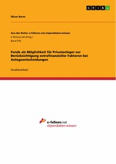 Fonds als Möglichkeit für Privatanleger zur Berücksichtigung extrafinanzieller Faktoren bei Anlageentscheidungen