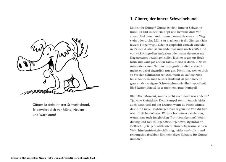 Günter, der innere Schweinehund, lernt verhandeln