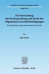 Die Entwicklung der Rechtsprechung zum Recht der Allgemeinen Geschäftsbedingungen.