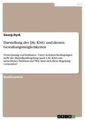 Darstellung des §8c KStG und dessen Gestaltungsmöglichkeiten