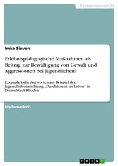 Erlebnispädagogische Maßnahmen als Beitrag zur Bewältigung von Gewalt und Aggressionen bei Jugendlichen?