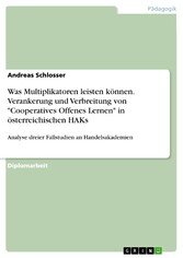 Was Multiplikatoren leisten können. Verankerung und Verbreitung von 'Cooperatives Offenes Lernen' in österreichischen HAKs