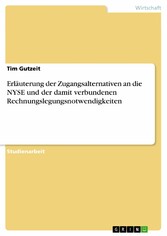 Erläuterung der Zugangsalternativen an die NYSE und der damit verbundenen Rechnungslegungsnotwendigkeiten