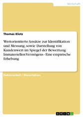 Wertorientierte Ansätze zur Identifikation und Messung, sowie Darstellung von Kundenwert im Spiegel der Bewertung Immateriellen Vermögens - Eine empirische Erhebung